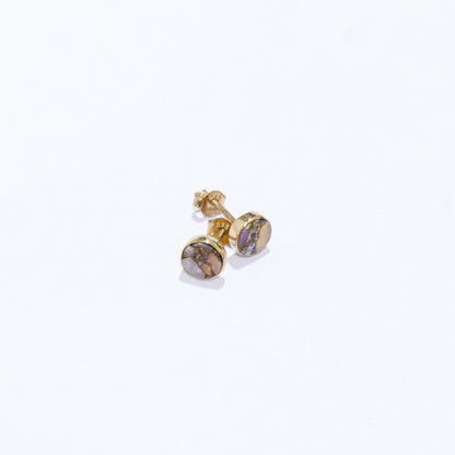 Pink Opal Copper Ear Studs